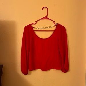 Scarlet Red Open Back Charlotte Russe Top with Gold